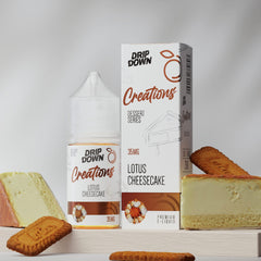 DRIP DOWN CREATION DESSERT SERIES NIC SALT - LOTUS CHEESECAKE - 30ML (35MG)