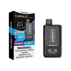 FLIPPER X BY RUFPUF DISPOSABLE VAPE - GRAPE ICE + BLUE RAZZ ICE - 20000 PUFFS (50MG)