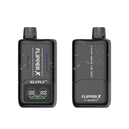 FLIPPER X BY RUFPUF DISPOSABLE VAPE - GRAPE ICE + BLUE RAZZ ICE - 20000 PUFFS (50MG)