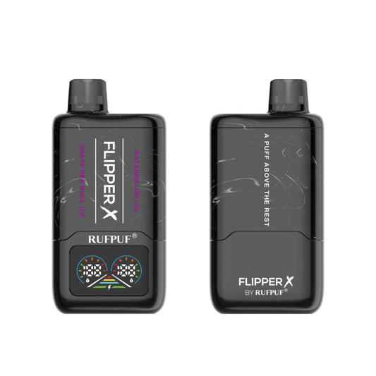 FLIPPER X BY RUFPUF DISPOSABLE VAPE - GRAPE RED BULL ICE + WATERMELON ICE - 20000 PUFFS (50MG)