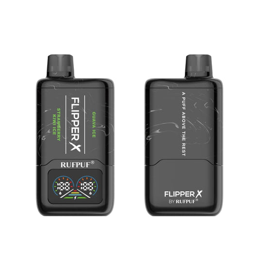 FLIPPER X BY RUFPUF DISPOSABLE VAPE - STRAWBERRY KIWI ICE + GUAVA ICE - 20000 PUFFS (50MG)