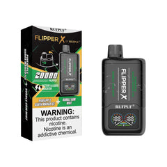 FLIPPER X BY RUFPUF DISPOSABLE VAPE - BUBBLE GUM MINT + PINEAPPLE GUAVA MANGO ICE - 20000 PUFFS (50MG)