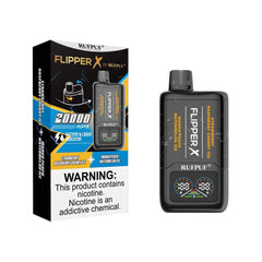 FLIPPER X BY RUFPUF DISPOSABLE VAPE - MANGO PEACH WATERMELON ICE + STRAWBERRY RASPBERRY CHERRY ICE - 20000 PUFFS (50MG)