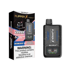 FLIPPER X BY RUFPUF DISPOSABLE VAPE - PEACH BLUE RASPBERRY ICE + WATERMELON ICE - 20000 PUFFS (50MG)