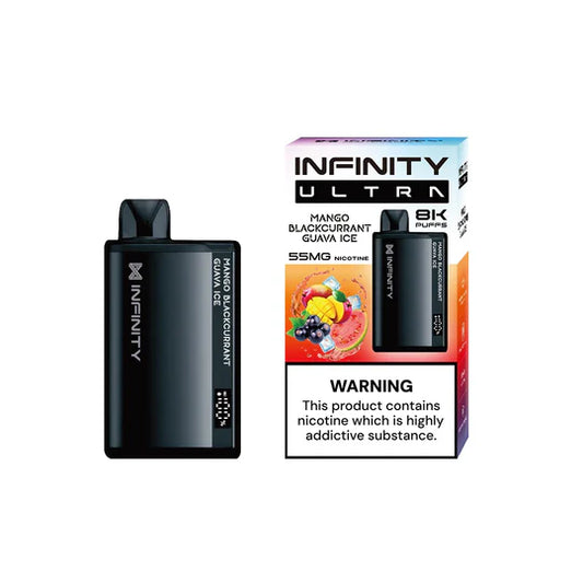 INFINITY ULTRA DISPOSABLE - MANGO GUAVA BLACKCURRANT ICE - 8000 PUFFS (55MG)