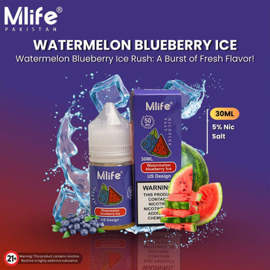 MLIFE NIC SALT - WATERMELON BLUEBERRY ICE - 30ML (50MG)