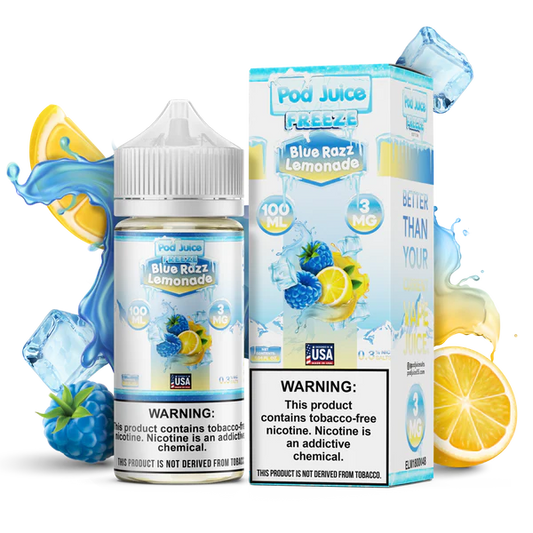 POD JUICE – BLUE RAZZ LEMONADE FREEZE – 100ML (3MG-6MG-12MG-18MG)