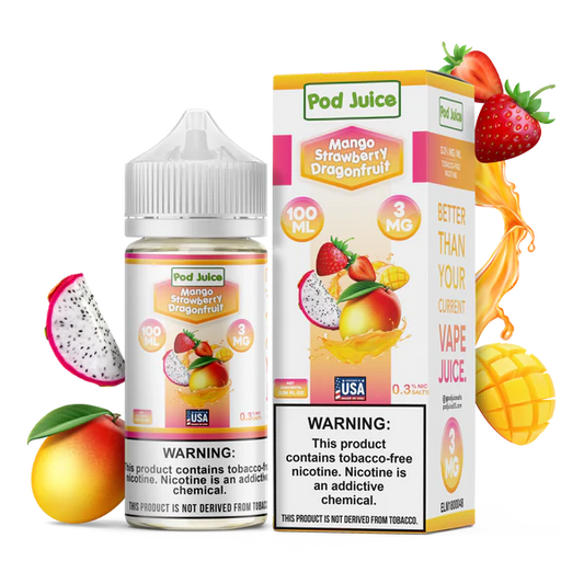POD JUICE – MANGO STRAWBERRY DRAGONFRUIT – 100ML (3MG-6MG-12MG-18MG)
