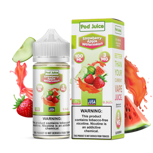 POD JUICE – STRAWBERRY APPLE WATERMELON – 100ML (3MG-6MG-12MG-18MG)