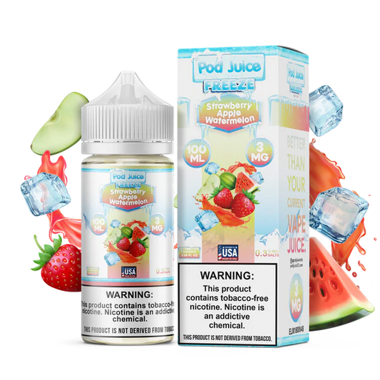 POD JUICE – STRAWBERRY APPLE WATERMELON FREEZE – 100ML (3MG-6MG-12MG-18MG)