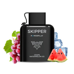 SKIPPER POWERPLAY ICETRONIC PREFILLED POD - GRAPE WATERMELON ICE - 50MG (16000 PUFFS)