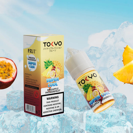 TOKYO SUPER COOL NIC SALT SERIES – PINEAPPLE PASSION FRUIT ICED – 30ML (35MG-50MG-60MG)