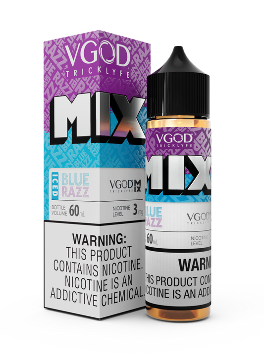 VGOD MIX FREEBASE - ICED BLUE RAZZ - 60ML (0MG-3MG-6MG-12MG-18MG)
