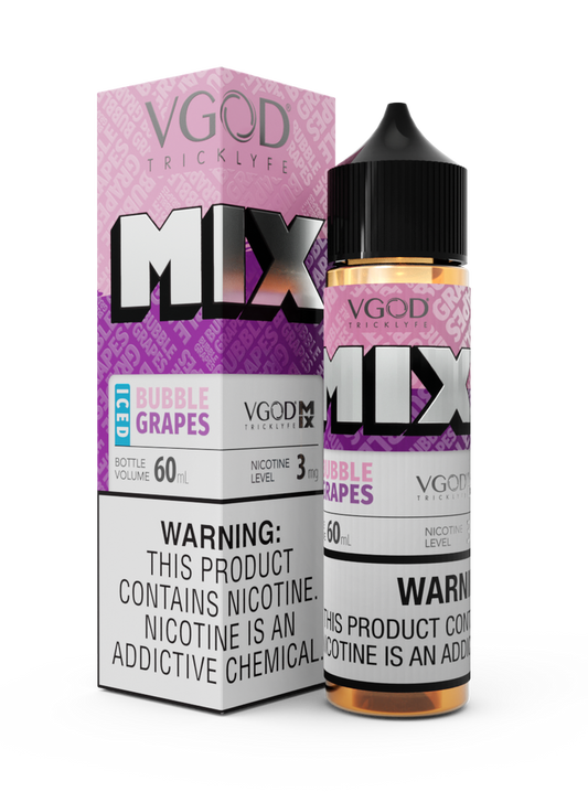 VGOD MIX FREEBASE - ICED BUBBLE GRAPES - 60ML (0MG-3MG-6MG-12MG-18MG)