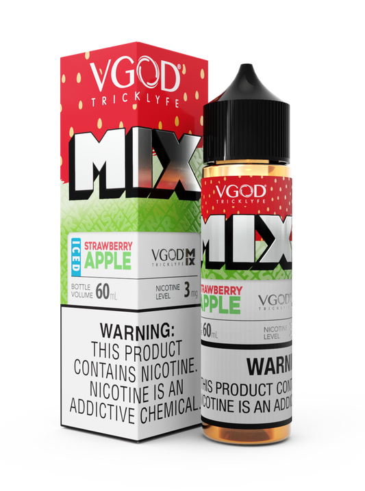 VGOD MIX FREEBASE - ICED STRAWBERRY APPLE - 60ML (0MG-3MG-6MG-12MG-18MG)