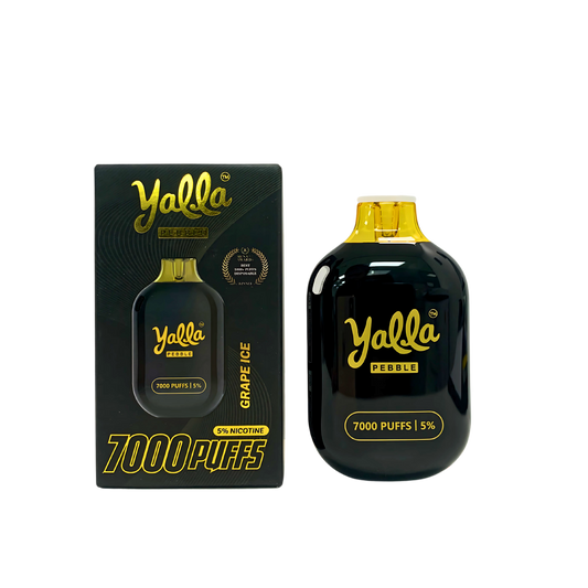 YALLA PEBBLE DISPOSABLE VAPE - GRAPE ICE - 7000 PUFFS (50MG)
