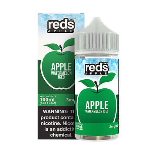 7 DAZE FREEBASE - REDS APPLE WATERMELON ICED - 100ML (0MG-3MG-6MG)