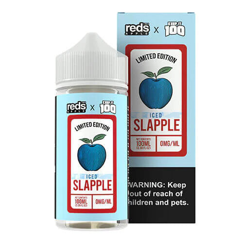 7 DAZE FREEBASE X KEEP IT 100 - REDS APPLE SLAPPLE ICED - 100ML (0MG-3MG-6MG)