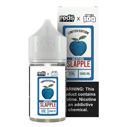 7 DAZE SALT SERIES X KEEP IT 100 - REDS APPLE SLAPPLE MENTHOL - 30ML (30MG-50MG)