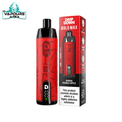 DRIP DOWN BOLD MAX DISPOSABLE - SHISHA DOUBLE APPLE - 15000 PUFFS (3MG)