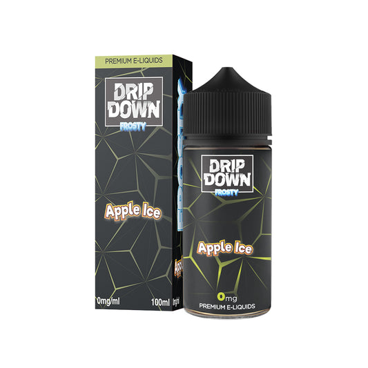 DRIP DOWN FROSTY FREEBASE – APPLE ICE – 100ML (0MG-3MG-6MG)