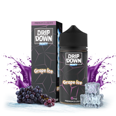 DRIP DOWN FROSTY FREEBASE – GRAPE ICE – 100ML (0MG-3MG-6MG)