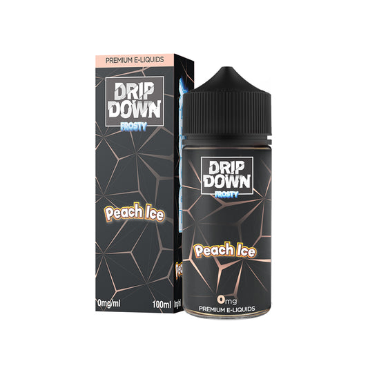 DRIP DOWN FROSTY FREEBASE – PEACH ICE – 100ML (0MG-3MG-6MG)