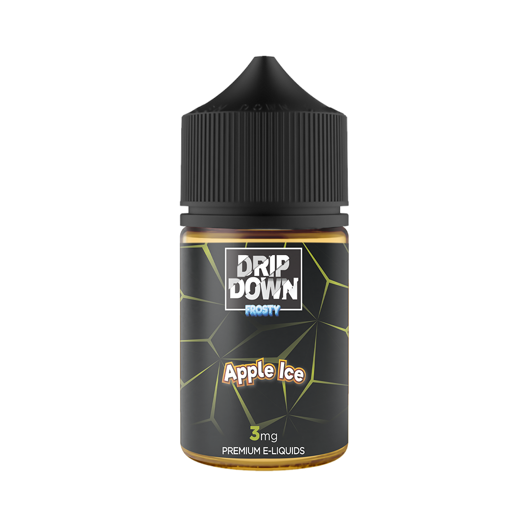 DRIP DOWN FROSTY FREEBASE – APPLE ICE – 60ML (3MG-12MG)