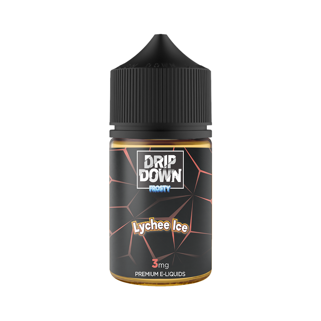 DRIP DOWN FROSTY FREEBASE – LYCHEE ICE – 60ML (3MG-12MG)