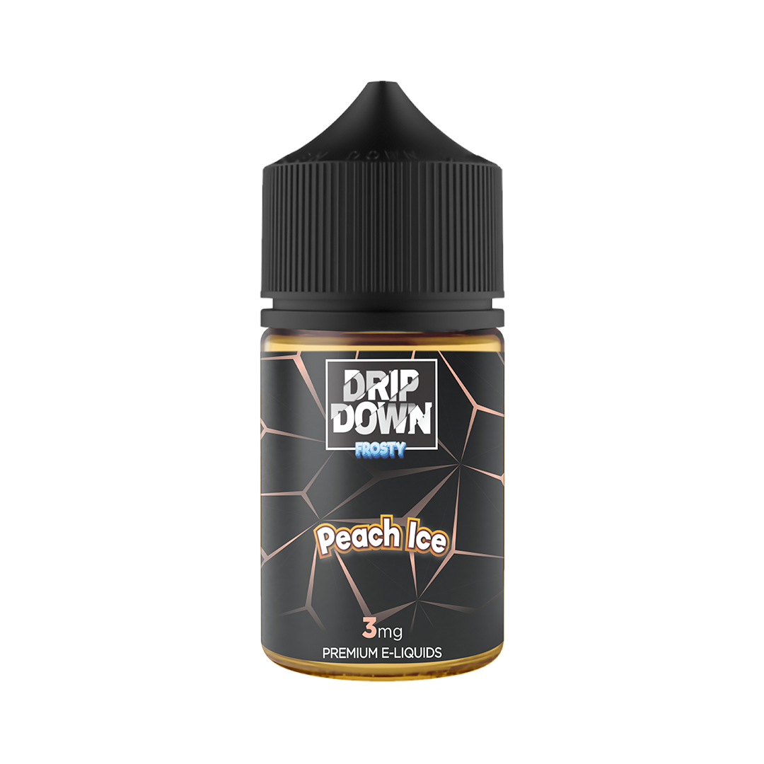 DRIP DOWN FROSTY FREEBASE – PEACH ICE – 60ML (3MG-12MG)