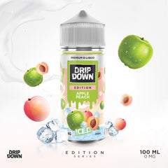 DRIP DOWN EDITION SERIES FREEBASE - APPLE PEACH ICE - 100ML (0MG-3MG-6MG)