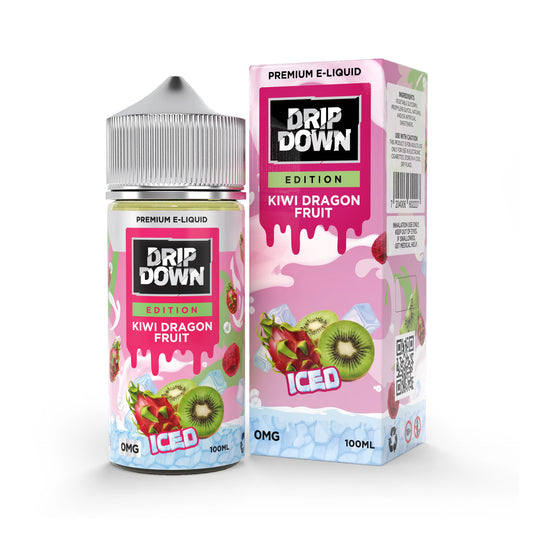 DRIP DOWN EDITION SERIES FREEBASE - KIWI DRAGON FRUIT ICE - 100ML (0MG-3MG-6MG)