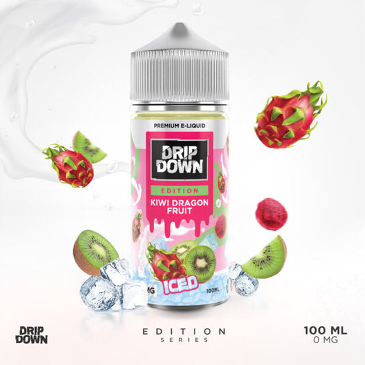 DRIP DOWN EDITION SERIES FREEBASE - KIWI DRAGON FRUIT ICE - 100ML (0MG-3MG-6MG)