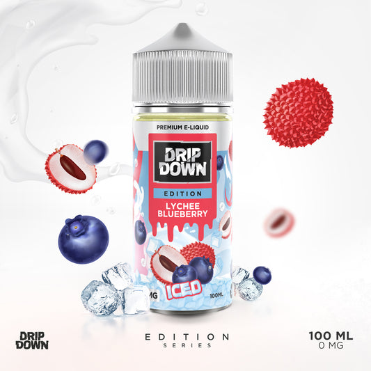 DRIP DOWN EDITION SERIES FREEBASE - LYCHEE BLUEBERRY ICE - 100ML (0MG-3MG-6MG)