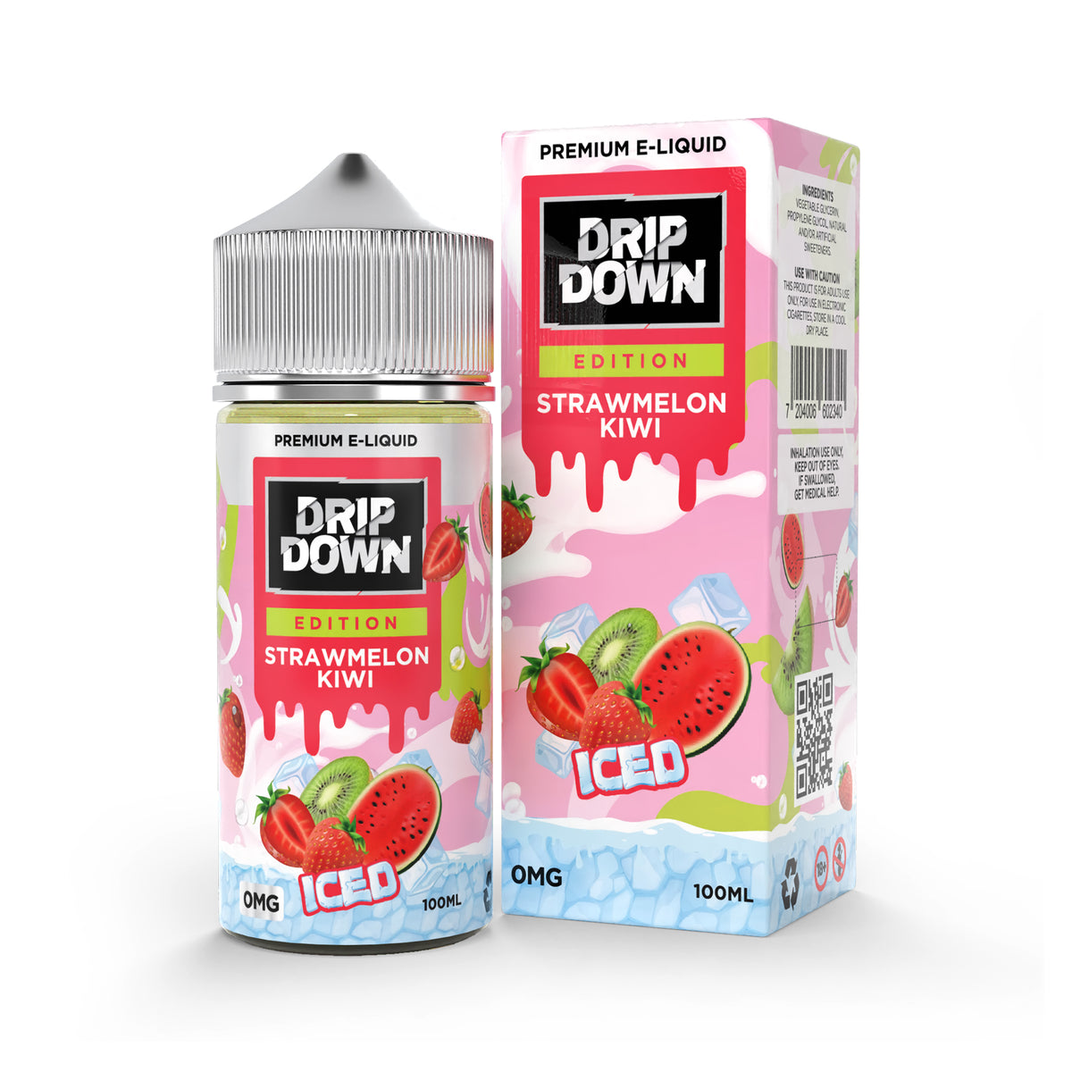 DRIP DOWN EDITION SERIES FREEBASE - STRAWMELON KIWI ICE - 100ML (0MG-3MG-6MG)