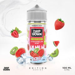 DRIP DOWN EDITION SERIES FREEBASE - STRAWMELON KIWI ICE - 100ML (0MG-3MG-6MG)