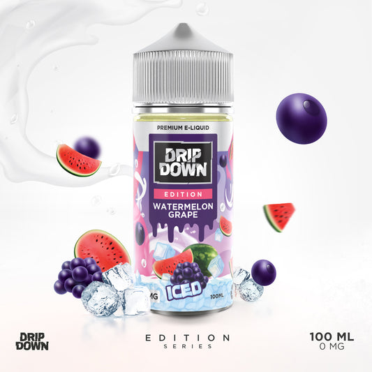 DRIP DOWN EDITION SERIES FREEBASE - WATERMELON GRAPE ICE - 100ML (0MG-3MG-6MG)