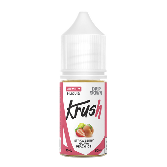 DRIP DOWN KRUSH SERIES NIC SALT - STRAWBERRY GUAVA PEACH ICE - 30ML (30MG-50MG)