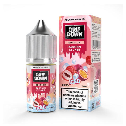 DRIP DOWN EDITION ICE SERIES NIC SALT – PASSION LYCHEE ICE – 30ML (25MG-50MG)