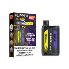 FLIPPER BY SLUGGER DISPOSABLE VAPE - MANGO LYCHEE ICE + GRAPE RED BULL ICE - 12000 PUFFS (40MG)