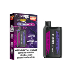 FLIPPER BY SLUGGER DISPOSABLE VAPE - PASSION FRUIT ICE + GRAPE WATERMELON ICE - 12000 PUFFS (40MG)