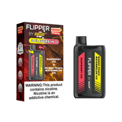 FLIPPER BY SLUGGER DISPOSABLE VAPE - RASPBERRY ICE + MANGO PEACH WATERMELON ICE - 12000 PUFFS (40MG)