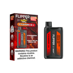 FLIPPER BY SLUGGER DISPOSABLE VAPE - STRAWBERRY ICE + TRIPLE MELON PEACH ICE - 12000 PUFFS (40MG)