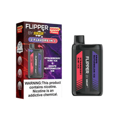 FLIPPER BY SLUGGER DISPOSABLE VAPE - STRAWBERRY KIWI ICE + GRAPE WATERMELON ICE - 12000 PUFFS (40MG)