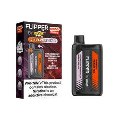 FLIPPER BY SLUGGER DISPOSABLE VAPE - STRAWBERRY WATERMELON BUBBLE GUM ICE + MANGO PEACH ICE - 12000 PUFFS (40MG)