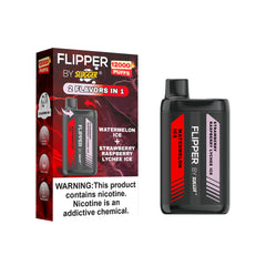 FLIPPER BY SLUGGER DISPOSABLE VAPE - WATERMELON ICE + STRAWBERRY RASPBERRY LYCHEE ICE - 12000 PUFFS (40MG)