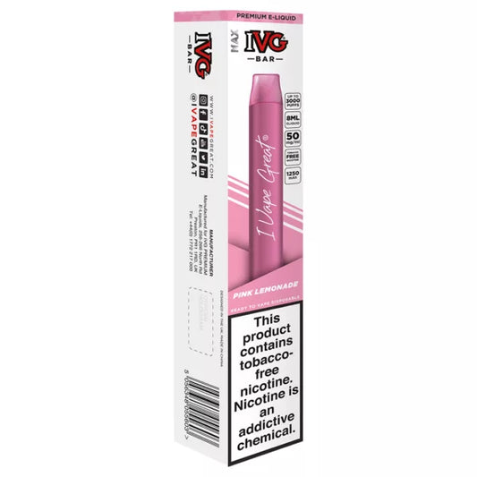 IVG MAX BAR DISPOSABLE POD – PINK LEMONADE ICE – 3000 PUFFS (30MG-50MG)