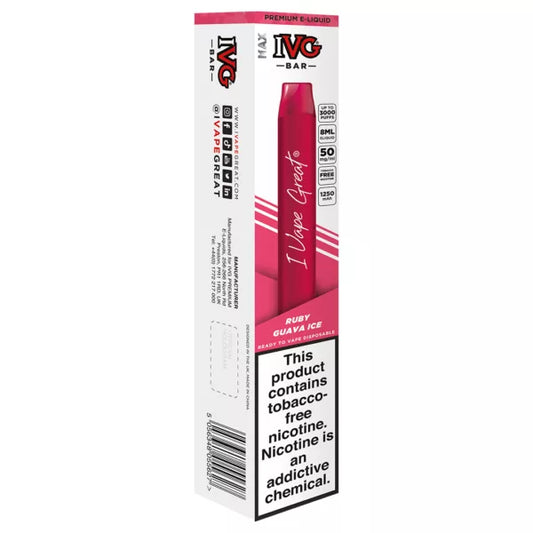 IVG MAX BAR DISPOSABLE POD – RUBY GUAVA ICE – 3000 PUFFS (30MG-50MG)