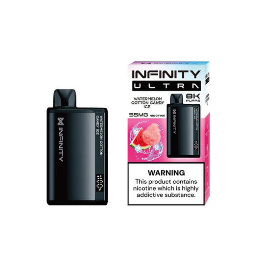 INFINITY BAR DISPOSABLE - WATERMELON COTTON CANDY ICE - 8000 PUFFS (55MG)