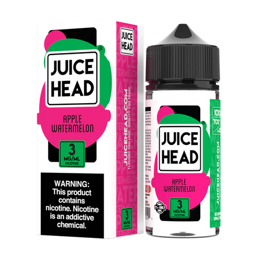 JUICE HEAD FREEBASE - APPLE WATERMELON - 100ML (0MG-3MG-6MG)